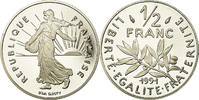 France 1/2 Franc Coin, Semeuse, Proof, Nickel, KM:931.2 -