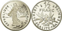 France 1/2 Franc Coin, Semeuse, Proof, Nickel, KM:931.2 -