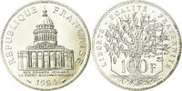 France 100 Francs Coin, Panthéon, Paris, Silver, KM:951.1 -