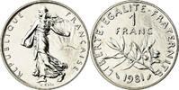 France Franc Coin, Semeuse, Paris, Nickel, KM:925.1 -