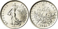 France 5 Francs Coin, Semeuse, Paris, Nickel Clad -