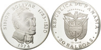 Panama 20 Balboas Coin, U.S. Mint, Silver, KM:31 -