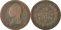 France Centime Coin, Dupré, Paris, Bronze, KM:646, Gadoury:187 -