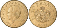 Monaco 10 Francs Coin, Rainier III, Copper-Nickel-Aluminum -