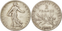 France 2 Francs Coin, Semeuse, Silver, KM:845.1, Gadoury:532 -