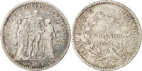 France 5 Francs Coin, Hercule, Bordeaux, Silver, KM:820.2 -
