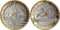 France 20 Francs Coin, Paris, BU, Tri-Metallic, Gadoury:871 -
