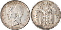 Monaco 5 Francs Coin, Rainier III, Silver, KM:141, Gadoury:MC -