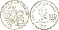 France 100 Francs Coin, albertville 92, Proof, Silver -
