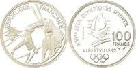 France 100 Francs Coin, albertville 92, Proof, Silver -