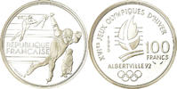 France 100 Francs Coin, albertville 92, Proof, Silver -