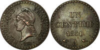 France Centime Coin, Dupré, Paris, Bronze, KM:754 -