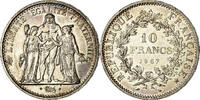 France 10 Francs Coin, Hercule, Paris, Avec accent, Silver -