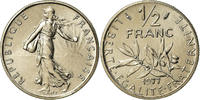 France 1/2 Franc Coin, Semeuse, Paris, FDC, Nickel, KM:931.1 -