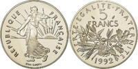 France 5 Francs Coin, Semeuse, Paris, BE, Nickel Clad -