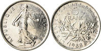 France 5 Francs Coin, Semeuse, Paris, FDC, Nickel Clad -