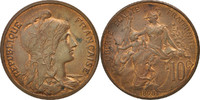 France 10 Centimes Coin, Dupuis, Paris, Bronze, KM:843 -