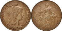 France 10 Centimes Coin, Dupuis, Paris, Bronze, KM:843 -