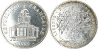 France 100 Francs Coin, Panthéon, Paris, Silver, KM:951.1 -