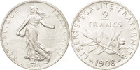 France 2 Francs Coin, Semeuse, Paris, Silver, KM:845.1 -