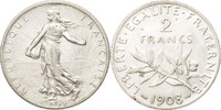 France 2 Francs Coin, Semeuse, Paris, Silver, KM:845.1 -