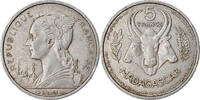 Madagascar 5 Francs Coin, Paris, Aluminum, KM:5 -