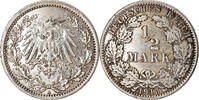GERMANY - EMPIRE 1/2 Mark Coin, Berlin, Silver, KM:17 -