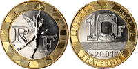 France 10 Francs Coin, Génie, Paris, BU, Aluminum-Bronze -