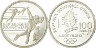 France 100 Francs Coin, Patinage de vitesse, BE, Silver -