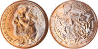 France 10 Francs Coin, Gambetta, Paris, FDC, Nickel-Bronze -