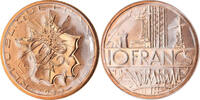 France 10 Francs Coin, Mathieu, Paris, FDC, Nickel-brass -