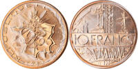 France 10 Francs Coin, Mathieu, Paris, FDC, Nickel-brass -