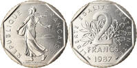 2 Francs 1987 Paris Frankreich Münze, Semeuse, Paris, STGL, Nickel, KM:942.1 STGL