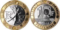 France 10 Francs Coin, Paris, BU, Bi-Metallic, Gadoury:827 -