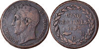 Monaco 5 Centimes, Cinq Coin, Honore V, Grosse tête -