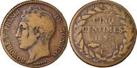 Monaco 5 Centimes, Cinq Coin, Honore V, Grosse tête et Cuivre -