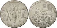 France 100 Francs Coin, Libération de Paris, Silver -