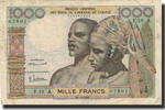 West African States 1000 Francs Banknote, Undated (1959-65), KM:103Aa -