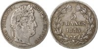France 5 Francs Coin, Louis-Philippe, Paris, Silver -
