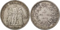 France 5 Francs Coin, Hercule, Paris, Silver, KM:820.1 -