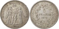 France 5 Francs Coin, Hercule, Paris, Silver, KM:820.1 -