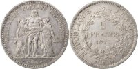 France 5 Francs Coin, Hercule, Bordeaux, Silver, KM:820.2 -