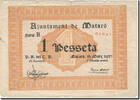 Spain 1 Peseta Banknote, MANTARO, valeur faciale, 1937 -