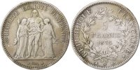 France 5 Francs Coin, Hercule, Paris, Silver, KM:820.1 -