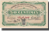 Algeria 50 Centimes Banknote, Chambre de Commerce, 1916-11-07, ANNULÉ -