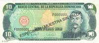 Dominican Republic 10 Pesos Oro Banknote, 1996, Specimen, KM:153s -