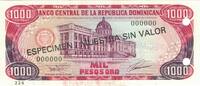 Dominican Republic 1000 Pesos Oro Banknote, 1993, KM:145s -