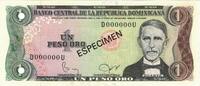 Dominican Republic 1 Peso Oro Banknote, 1982, Specimen, KM:117s3 -