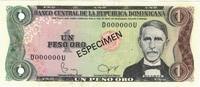 Dominican Republic 1 Peso Oro Banknote, 1982, Specimen, KM:117s3 -
