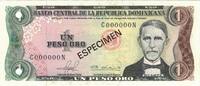 Dominican Republic 1 Peso Oro Banknote, 1981, Specimen, KM:117s2 -